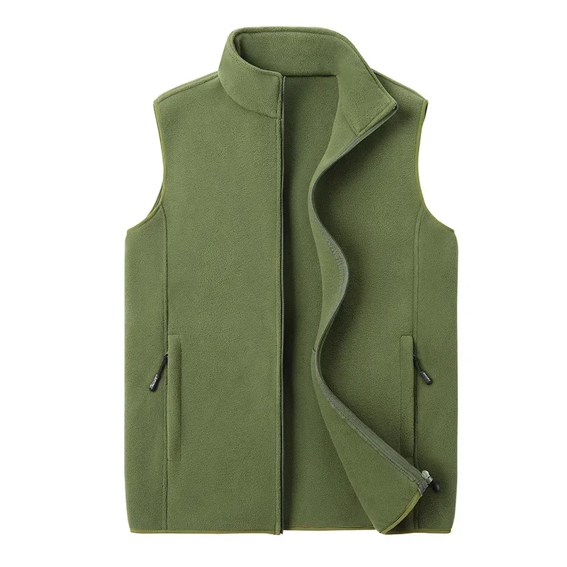 2025 chaqueta gruesa y cálida de lana para hombre, chaqueta de gran tamaño para deportes al aire libre, abrigo de lana para pesca, chaleco, chaqueta, abrigos para hombre: 7 XL / Verde militar