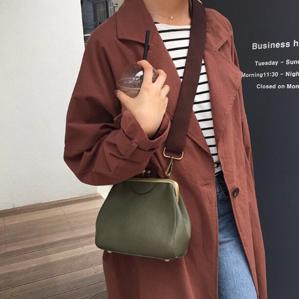 Dames kleine tas pu leren vintage tas crossbody slip meisje casual schouder tas messenger bag clip tas zhau 88