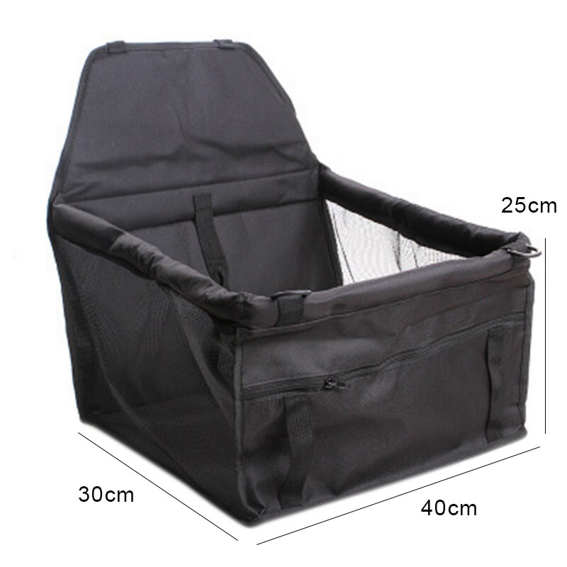Travel Pet Dog Car Carrier Seat Bag Folding Hammock Waterproof Basket Safety Mesh Hanging Bags Dogs Seat Bag Basket Carrier: 40x30x25cm black