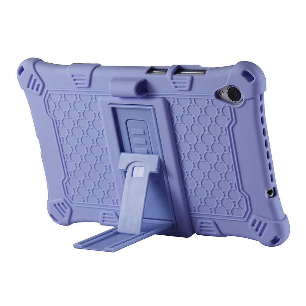 Pokrowiec na Lenovo Tab M8 TB-8505F TB-8705X miękki silikonowy pokrowiec na Tablet z podstawką do tabletu lenovo m8 M 8: purple