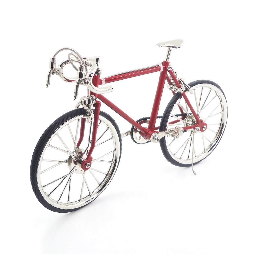 Miniaturer samlet alu cykel cykel til 1:10 skala dukkehus udendørs tilbehør sort