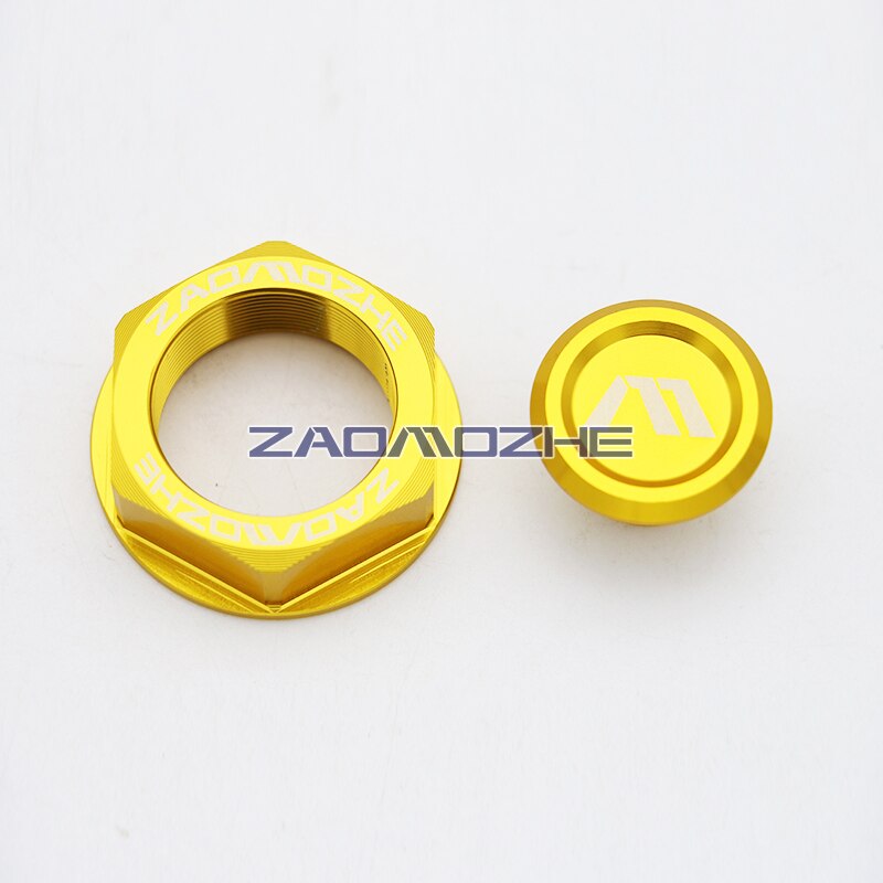 For suzuki GSXR 600 GSX-R600 GSXR750 GSX-R 2006 Motorcycle CNC aluminum alloy Triple clamp Screw Cover Stem Nut Set M28: golden belt logo