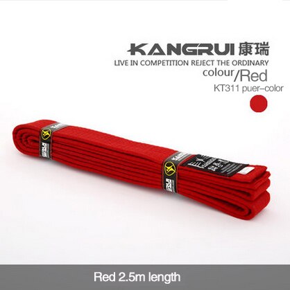 Ceinture de taekwondo noire wtf de haute qualité, ceinture en coton brodée, ceinture de taekwondo personnalisée, 2.5m ceintures de karaté de couleur rouge, bleu et jaune
