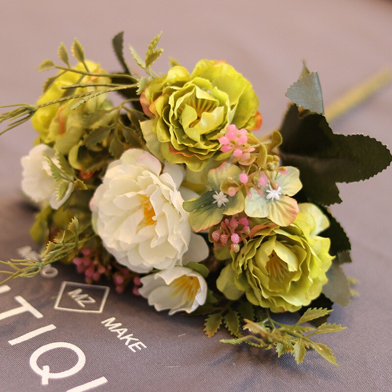1 bunch peony artificial flowers plants Christmas false flower arrangemen Shooting props wedding decoration home decor