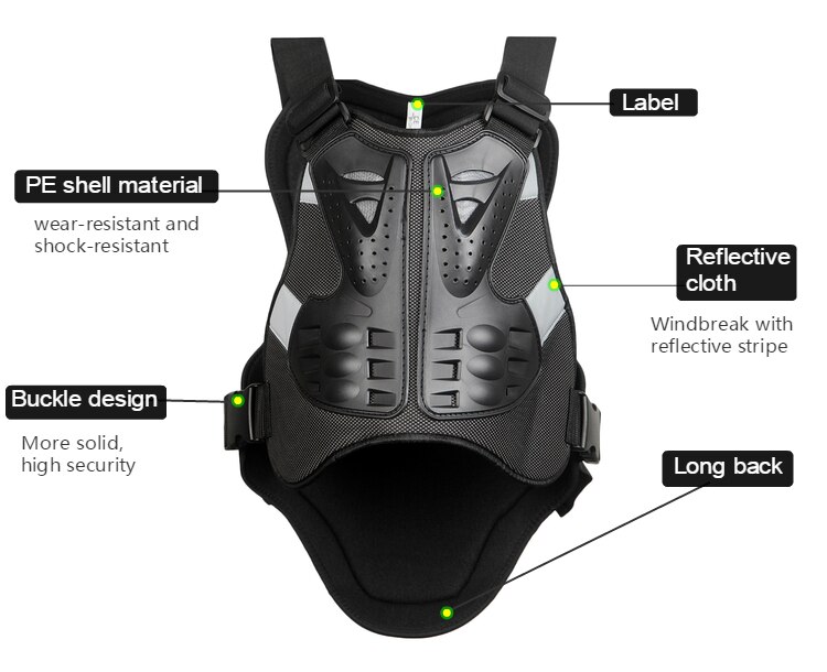 WOSAWE-armadura para motocicleta equipo de protección para el pecho, Protección corporal para Motocross