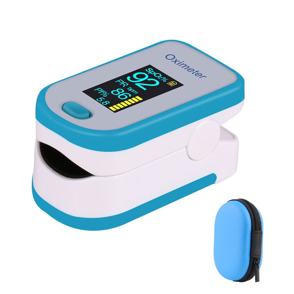 Rz Draagbare Vinger Pulsoxymeter Digitale Pulsioximetro Huishoudelijke Gezondheid Monitor Hartslag SPO2 Pr Saturimetro Pulsoximeter: M130-Blue-bag
