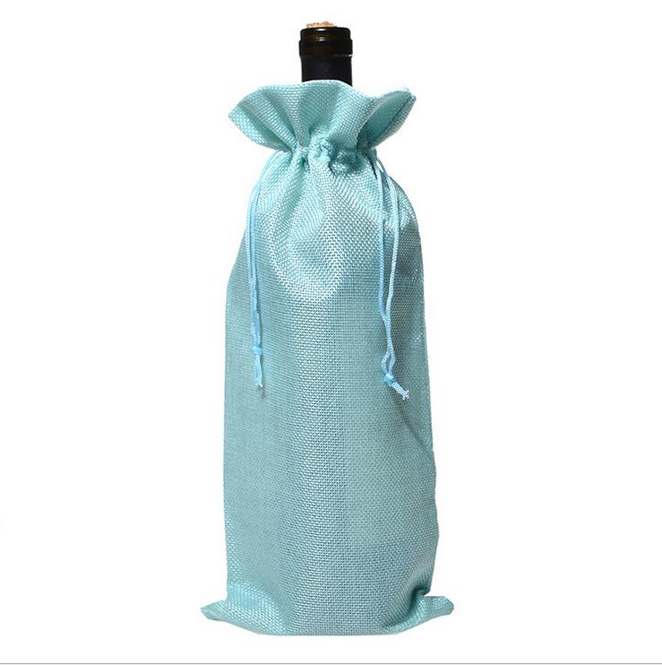4Stck Burlap Wein Taschen mit Kordelzug, Wein Taschen , Einzelnen Wiederverwendbare Flasche Taschen Perfekte für Reise, hochzeit, Geburtstag, Party: Grün