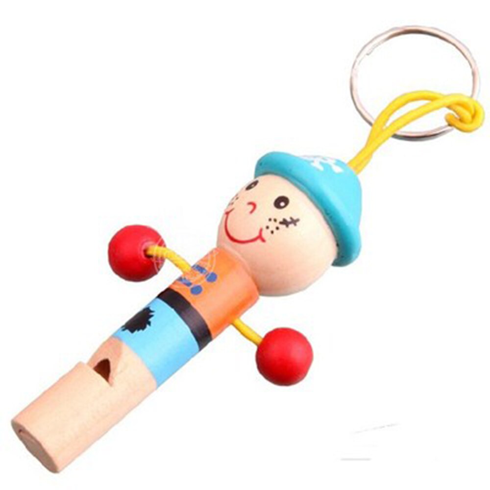 cute children cartoon wooden toy hanging pirate key fob small whistle musical instrument music puzzle