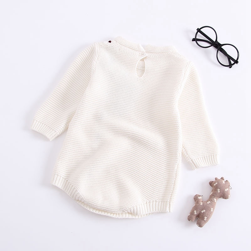 Meisje Baby Baby Truien Lange Mouw Herfst Kinderen Meisjes Leuke Doop Mooie Kintting 0-24M Meisjes bodysuit Truien