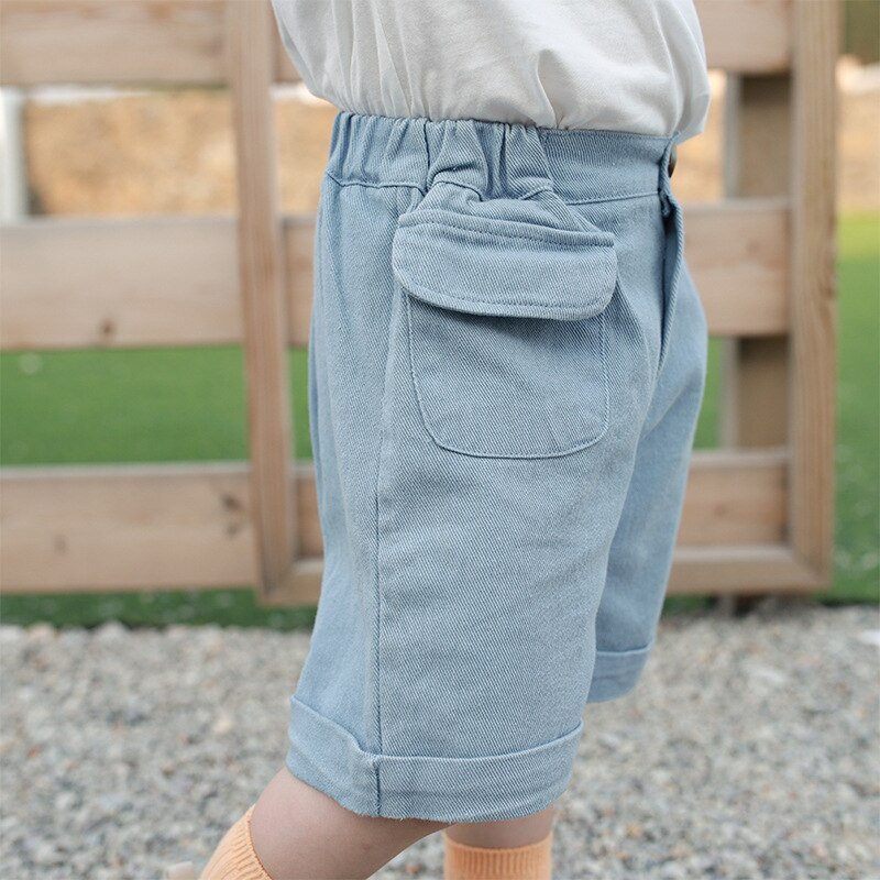 Baby drenge shorts sommer fritid knælange bukser til drenge 2 3 4 5 6 7 år småbørn børn bukser lomme baby dreng shorts