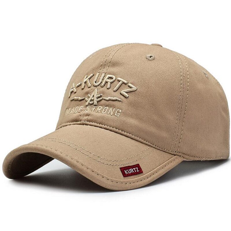 Lente Baseball Cap Vintage Geborduurde Voorzien Zonnehoed Vrouwen Mannen Outdoor Reizen Vissen Zonnebrandcrème Hoed Brief Pet: Khaki