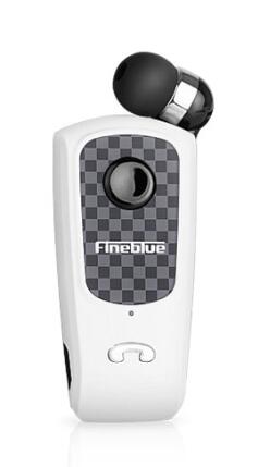 Fineblue Bluetooth F PLUS Mini Wireless Clip-on Bluetooth V5.0 Headset Headphone Hands-free Calls Time 10 hours Came Earphone: White