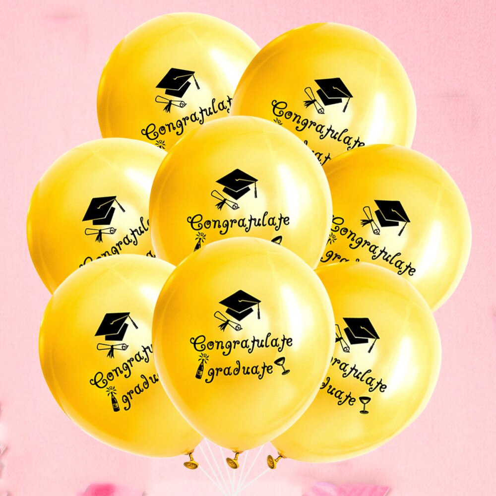20 Pcs Latex Balloons Latex Inflatable Congratulate Graduate Letter Baloon Decoration Ball for Graduation Party