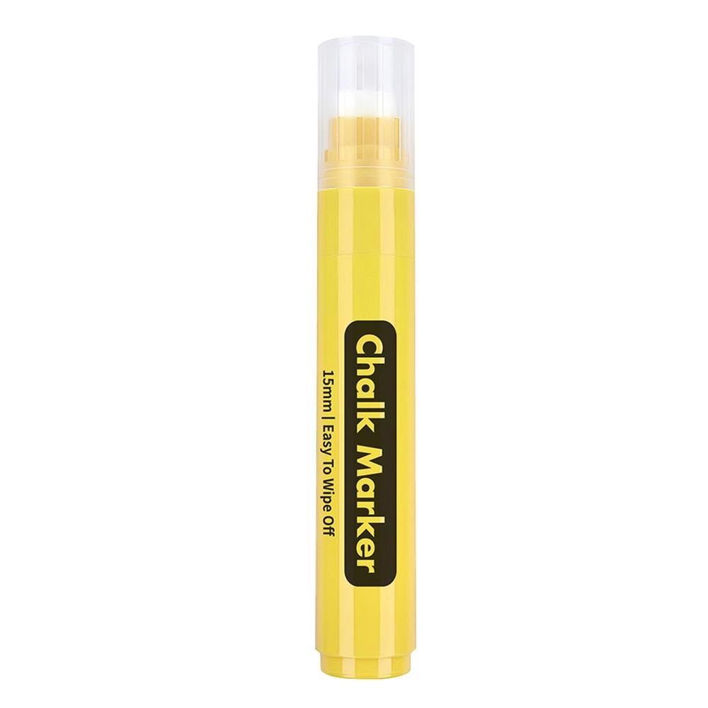 Paint Chalk Markers 15mm Window Chalk Marker Erasable Liquid Chalk Pen For Chalkboard Signs Blackboard Car Window Bistro Glass: Yellow