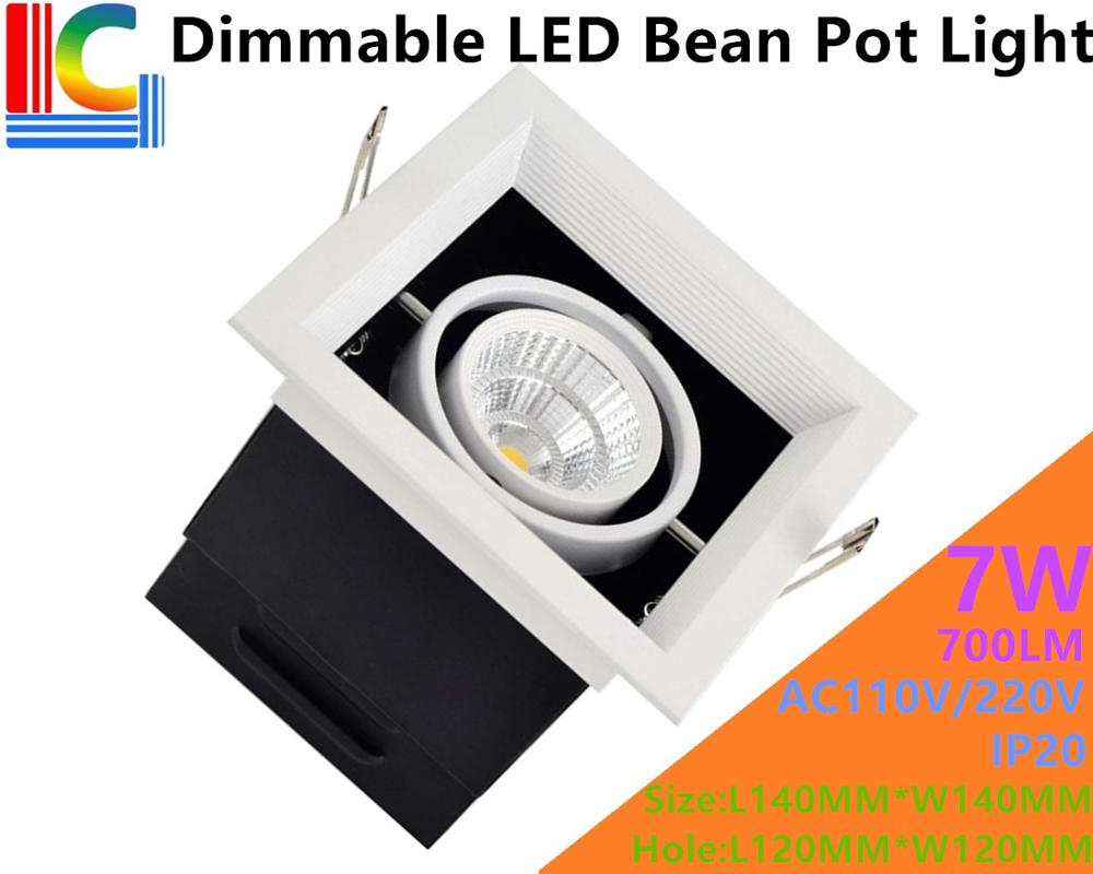 Dimmable 7W LED Bean Pot Light COB LED Grille Lamp Highlighted LED Bean Gallbladder Lamp CE RoHS FCC 110V 220V Approve 4PCs/Lot