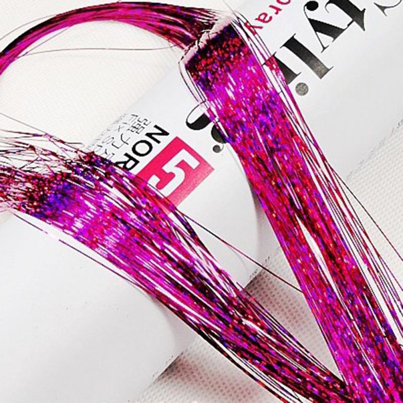 Glitter hår glitter bling hår dekoration syntetiskt hår glitter regnbåge glitter extensions falska hårstrån festaccessoarer