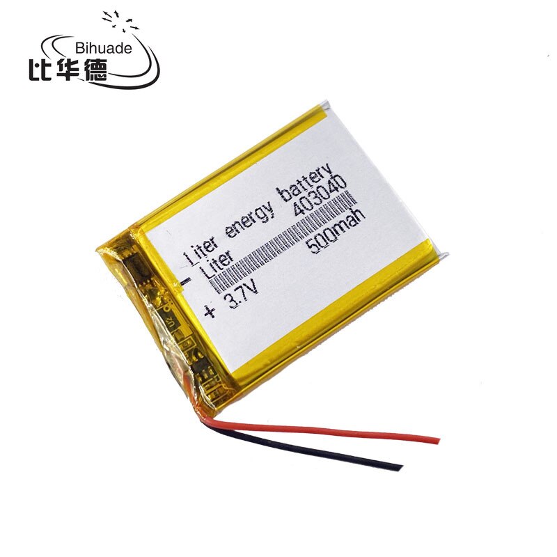 Batería de polímero de litio de 3,7 V, 043040, 403040, 500mAh, MP3, MP4, GPS, Bluetooth, 4x30x40mm, batería de litio pequeña, estéreo, bluetooth, GPS