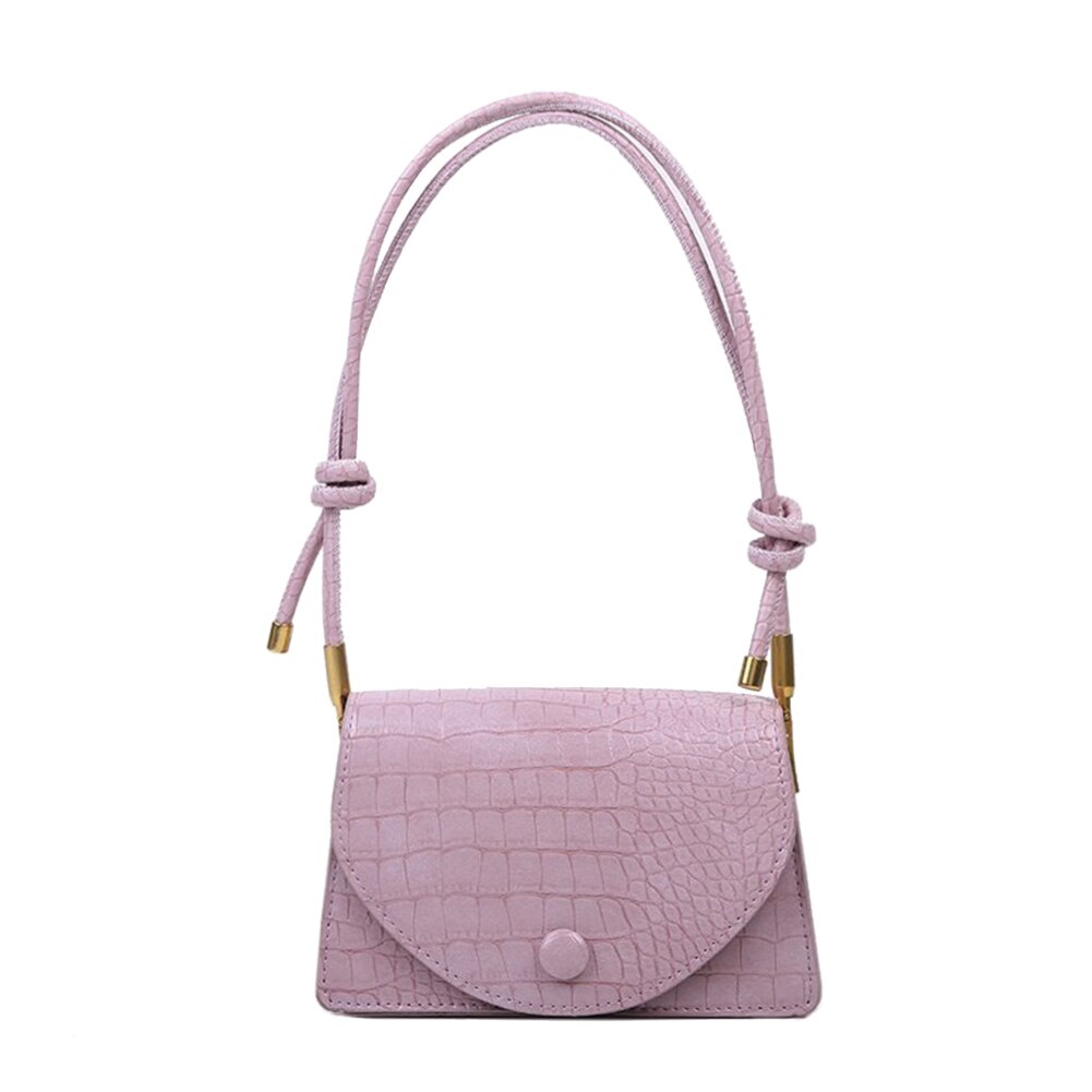 Popular Simples Diário Feminino Saco Ocasional De Couro PU Cadeia Shoulder Bag Crossbody Sling Bolsa Bolsa de Mulheres Elegantes: ROXO