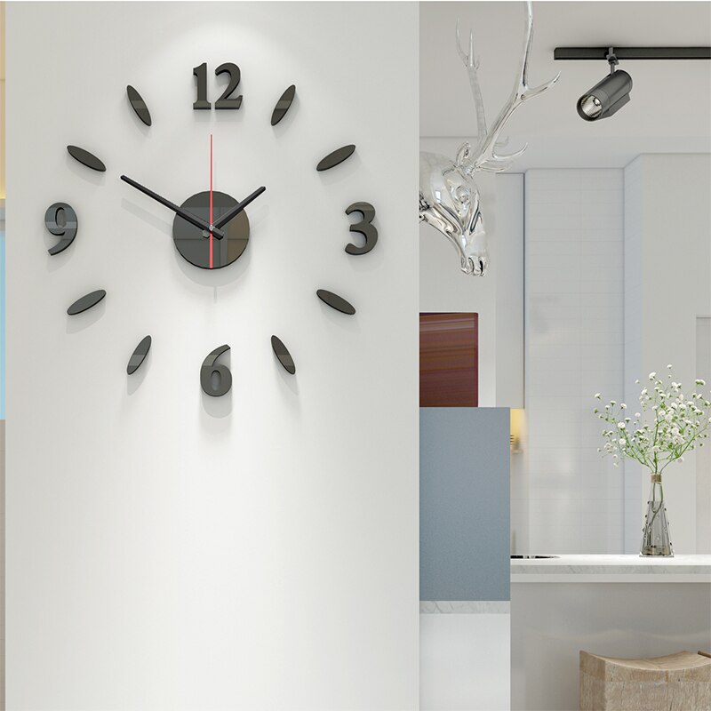 Creatieve Diy Klok Zelfklevende Eenvoudige Moderne Stille Woonkamer Quartz Klok Reloj Digitale Pared Home Decor Klok DB60SZ