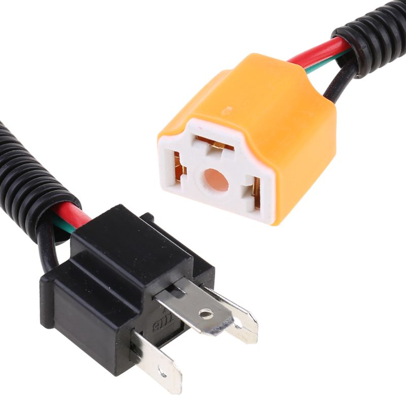 2 stuks  h4 9003 keramische kabelboom stekker kabel koplamp connector verlengstuk  e7ca