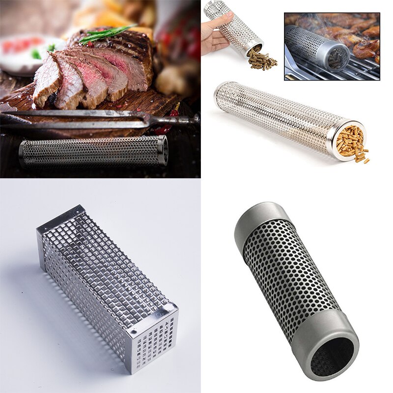 Ronde Sqaure Rvs Pellet Buis Roken Mesh Pijp Keuken Outdoor Koken Bbq Gereedschap Accessoires Rook