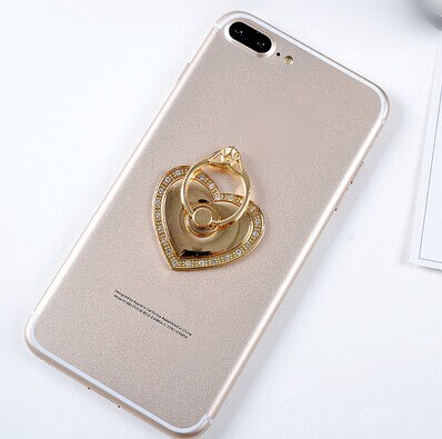 Heart Mobile Phone Stand Holder Metal For iPhone Huawei Ring All Phone Finger Ring Mobile Phone Stand Diamond: N