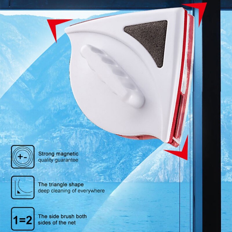 Dobbeltsidet magnetisk vinduespudsebørste til vask af vinduer glasrengøring husholdningsvask vinduesviskermagnetglasrens