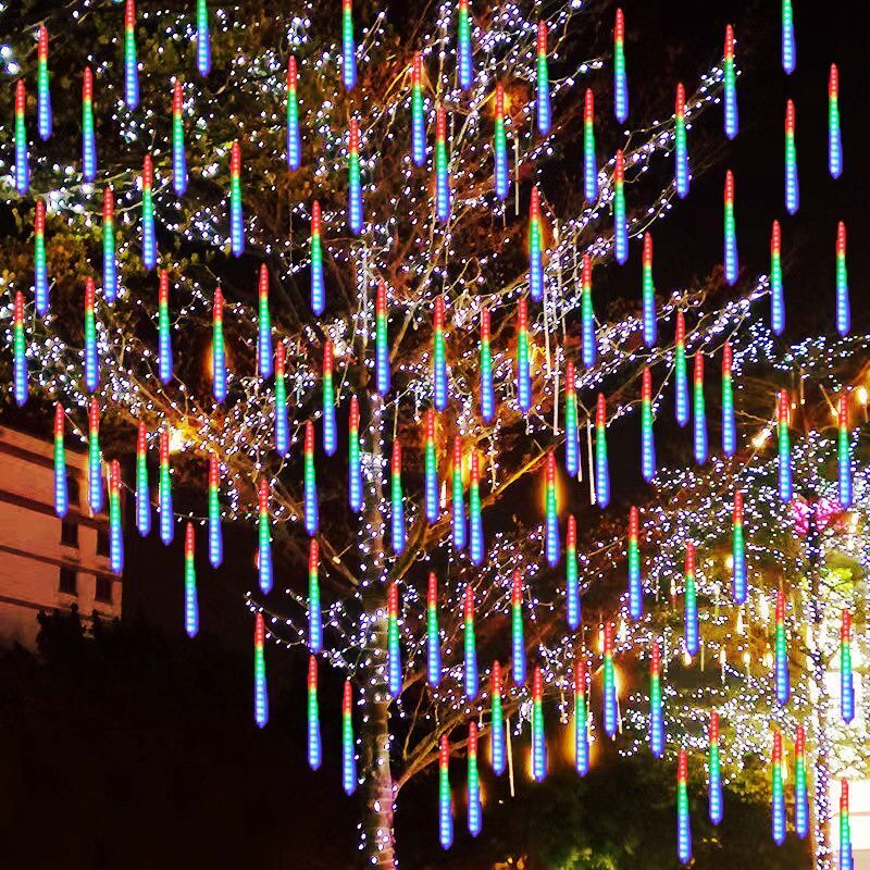 30/50CM LED Meteor Shower Rain Lights Waterproof Falling Raindrop Fairy String Light for Christmas Party Patio Decor