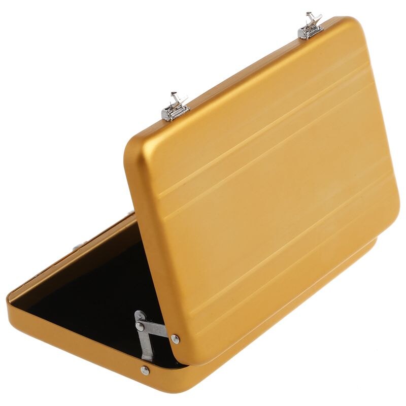 Aluminum password box Card Case Mini suitcase Password briefcase Gold