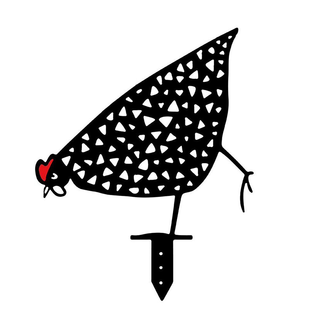 Chicken Yard Art Decor Outdoor Backyard Lawn Lifelike Hen Stakes Hen Ornaments Garden Silhouette Stakes Chicken Statue Sculpture: B