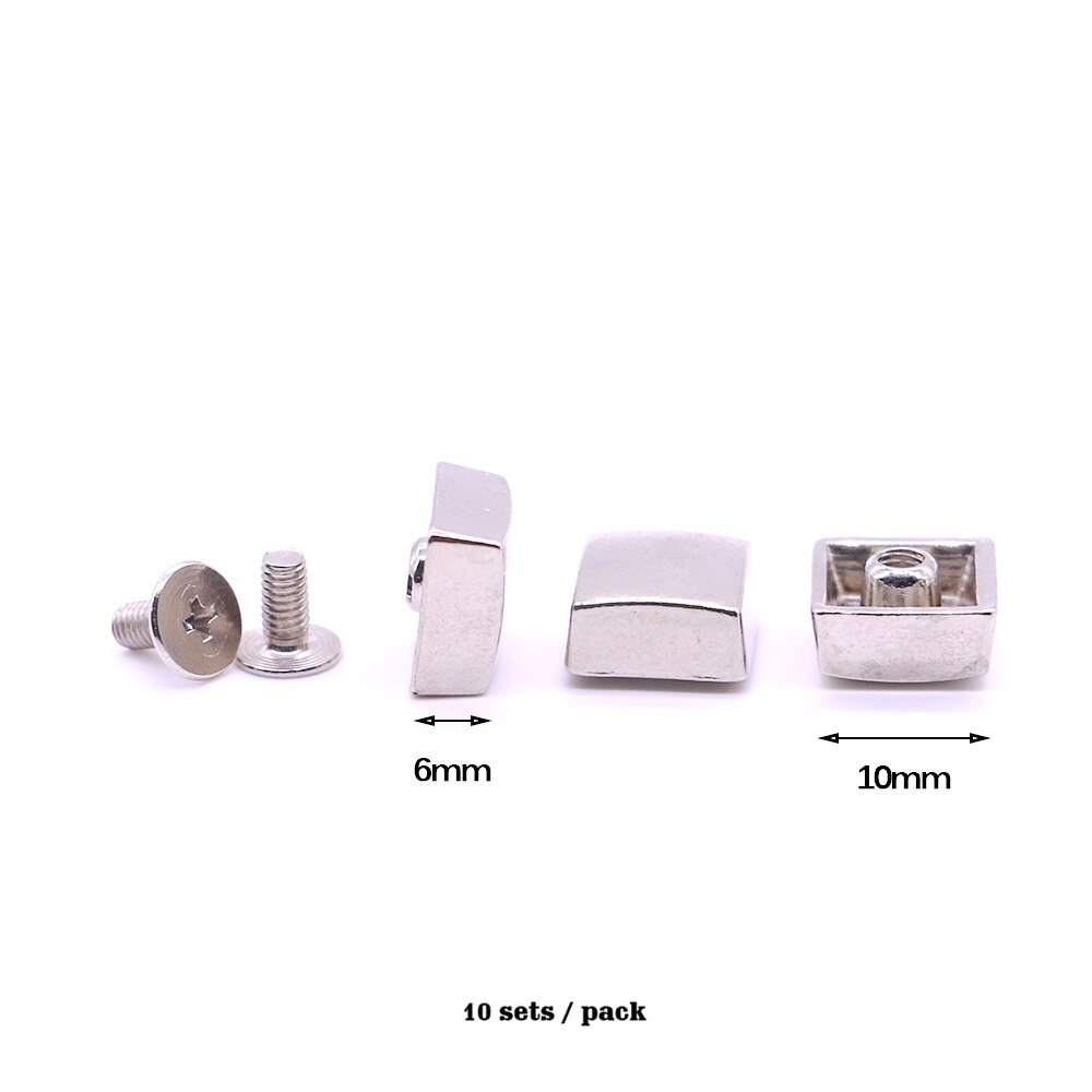 Screw Rivets 10 sets/pack Square rivet metal studs for shoes Silver pyramid moulds rivet B-06: Copper