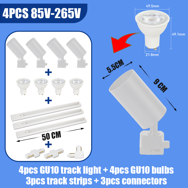 Full Sets Led Track Lights GU10 Ceiling Spot Led Rail Lighting for Living Room Decor 110V 220V Spotlight Wall Track Light Fixtur: Dark Red / Blue