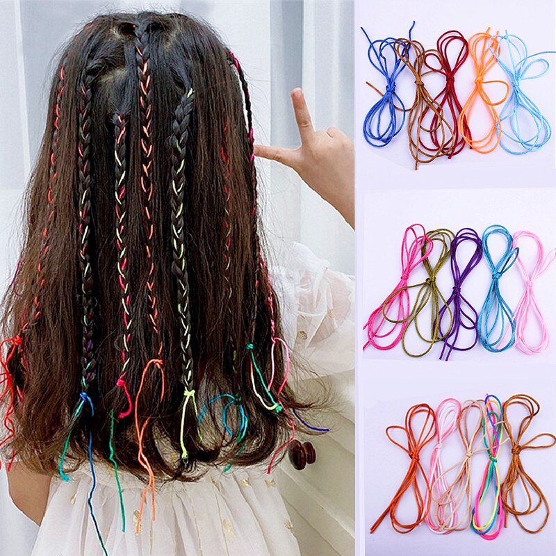 Cinta trenzada de Reggae para niña, accesorios para el cabello, cuerda tejida, diadema de estilo bohemio para mujer, accesorios para niña, 5 uds.