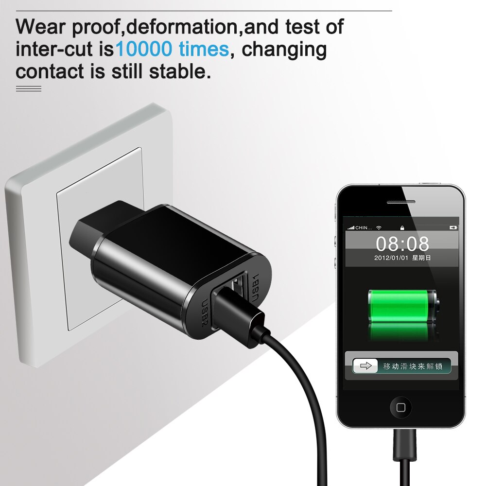 OLAF – chargeur USB 5V 2a rapide, adaptateur mural ue pour téléphone portable, compatible avec iPhone X 8 7 iPad Samsung S9 Xiaomi Mi6 Mi5