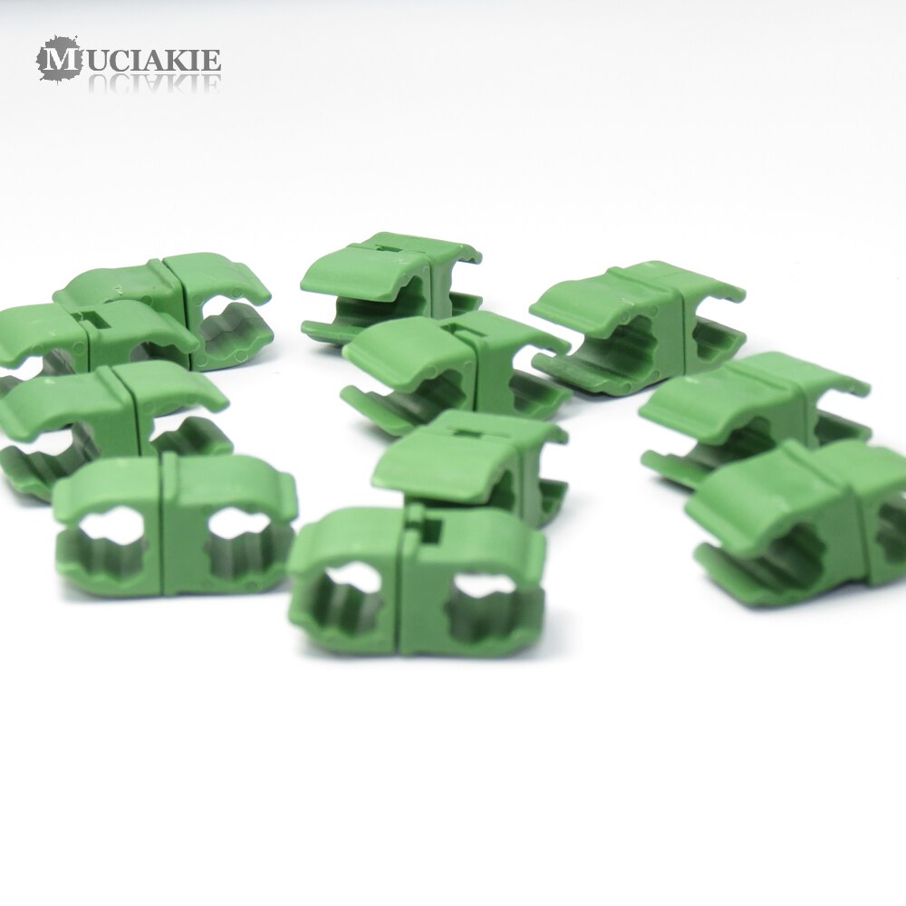 30PCS 8.0MM Groen Plastic Fastener 360 Graden Roterende Vaste Klem voor Tuin Stakes Universele Clips Kas Beugel Pole