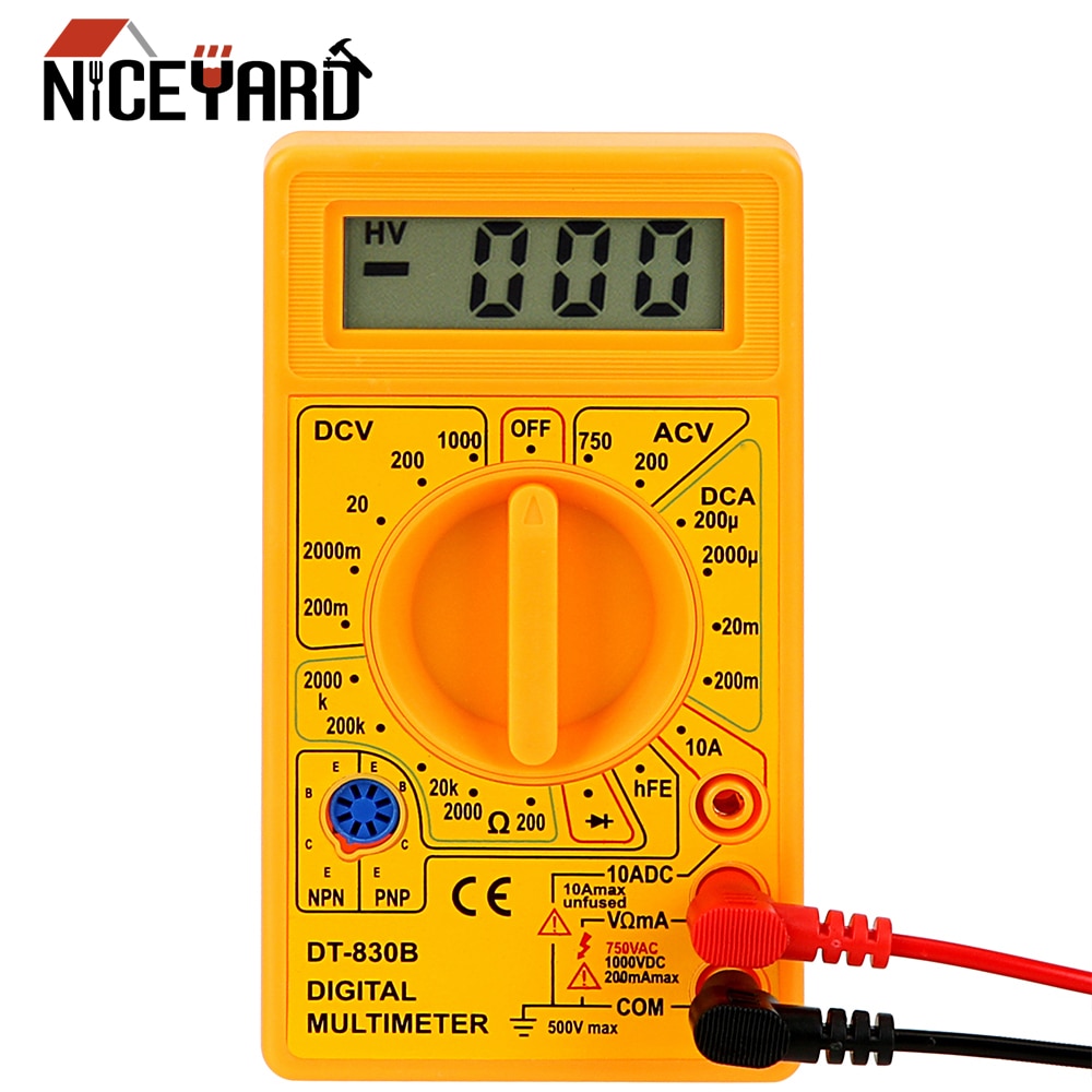 Niceyard Digitale Voltmeter Ohmmeter Volt Tester Multimeter DT-830B Elektrische Instrument Lcd Auto Range