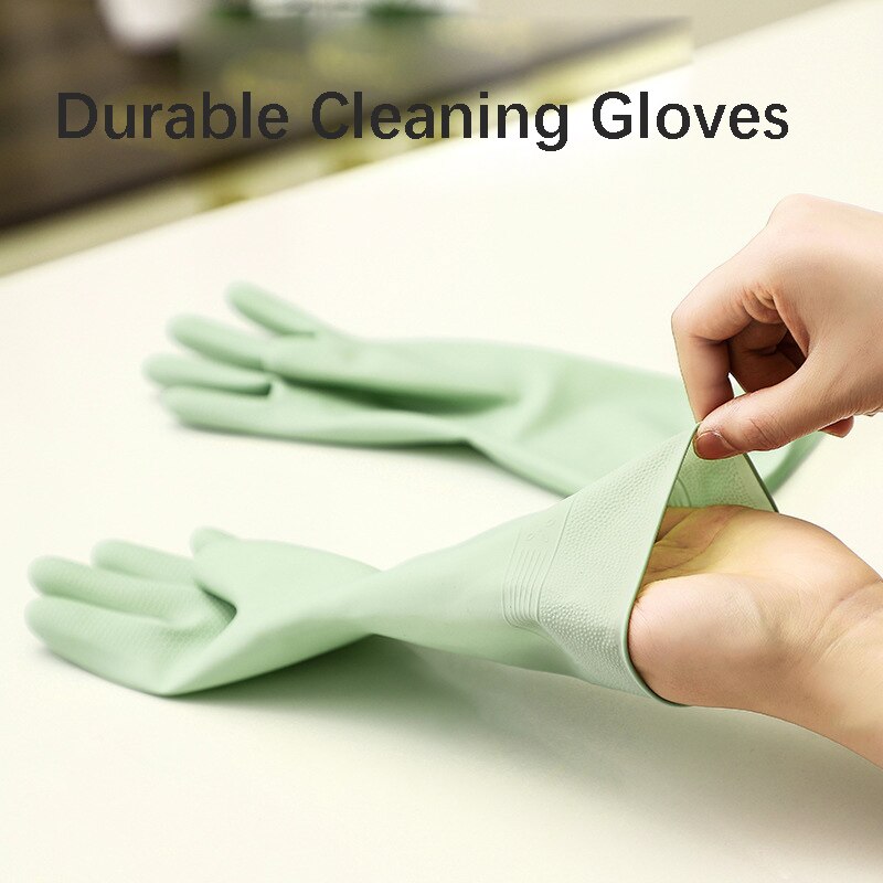 1Pair Waterproof Cleaning Gloves Kitchen Durable Dish Rubber Washing vegetables for Household Chores Cleaning Scrubber
