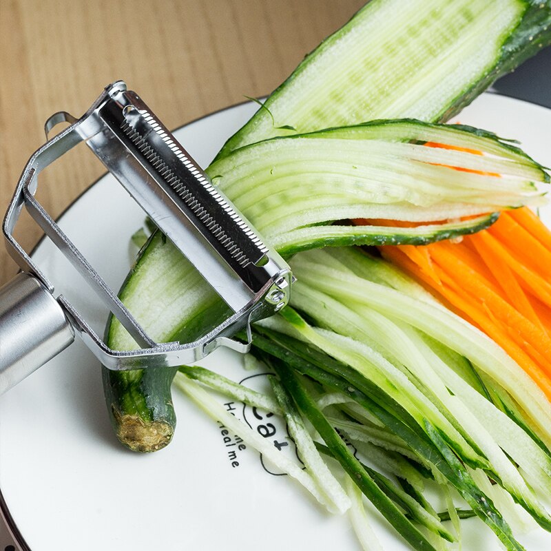 rouge - Éplucheur de légumes multifonction en acier inoxydable, coupe  fruits pour concombre, carotte, Julienn