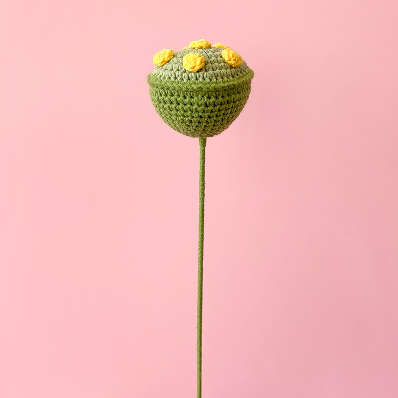 Fleur de lotus tournesol au Crochet faite à la main, 1 pièce, pour la décoration de la maison, fleurs tricotées, ornement de cérémonie de remise de diplôme, fleurs artificielles: vert clair