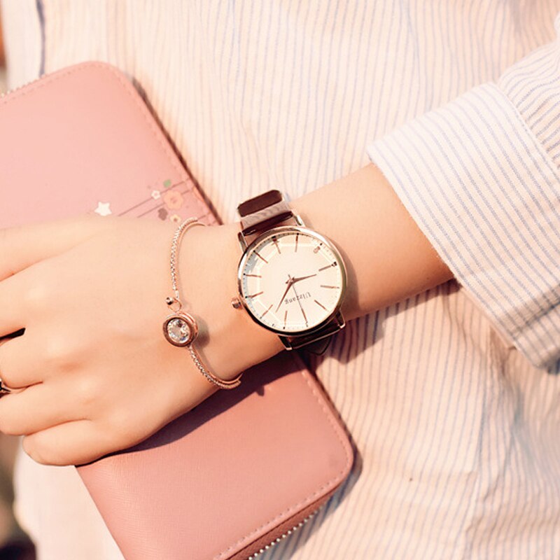 Ulzzang-montre-bracelet à cadran pour femme | Montre à quartz de luxe, Polygonal, robe, populaire, blanc, cuir