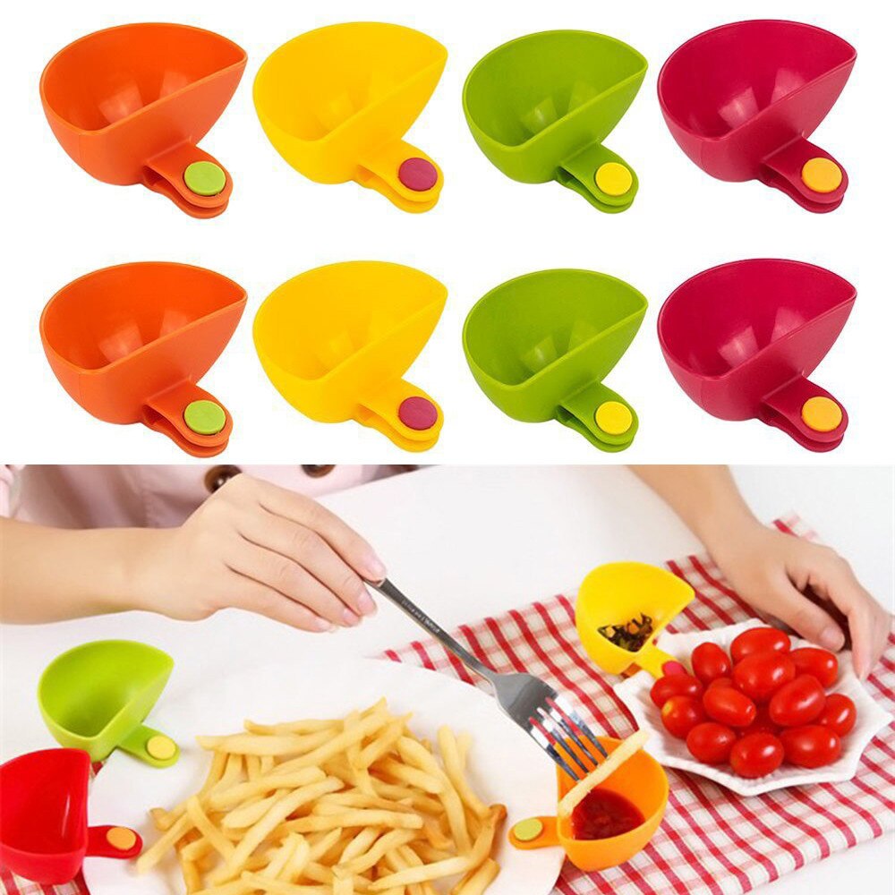 8PCS Keuken Kom Tool Kleine Gerechten Clip voor Tomaat Saus Zout Azijn Suiker Smaak Kruiden Salade Kruiden doos & s