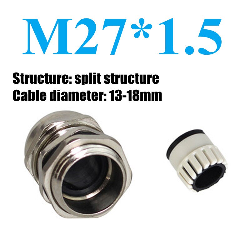 Waterproof Cable Gland Connector IP68 Nickel Plated Brass Metric Cable Split structure M10 M12 M18 M20 M25 M30 M32: M27x1.5mm