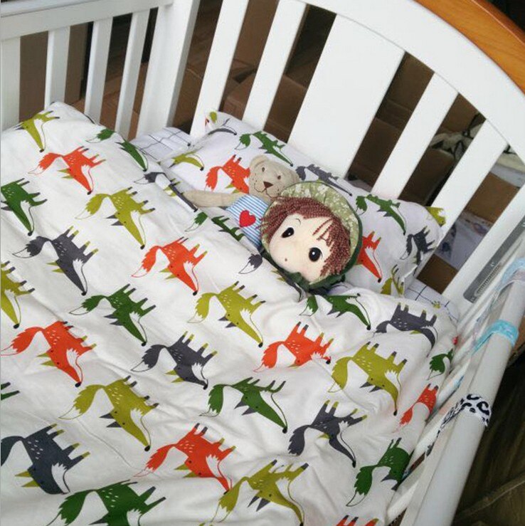 Søde baby krybbe sengetøj sæt 100%  bomuld inkluderet flade lagner baby sengetøj skyer fyr krone mønster til piger: No6