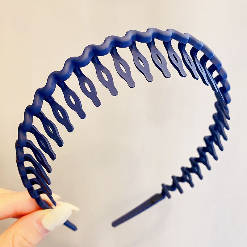 Diademas mate simples con ondas coloridas para mujer, aros para el cabello gruesos, diadema dulce, accesorios para el cabello a la: Oro