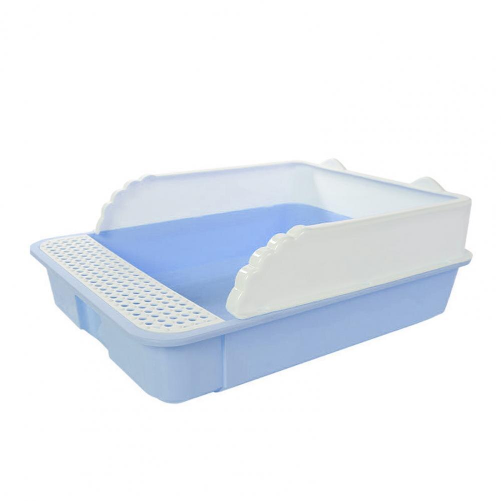 Cat Litter Box Anti-splashing Semi-closed Heightened Fence Semi-closed Cat Toilet Potty Training Pet Supplies: Sky Blue / S