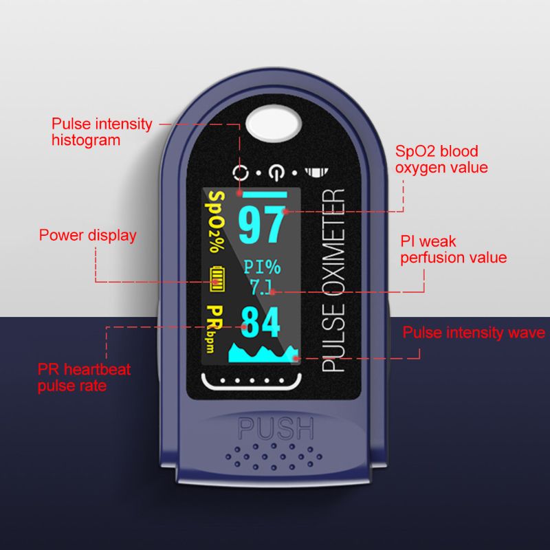Bærbar fingerpulsoximeter blod iltmætningsmåler fingerspids pulsoximeter spo 2 monitor oximetro oximeter