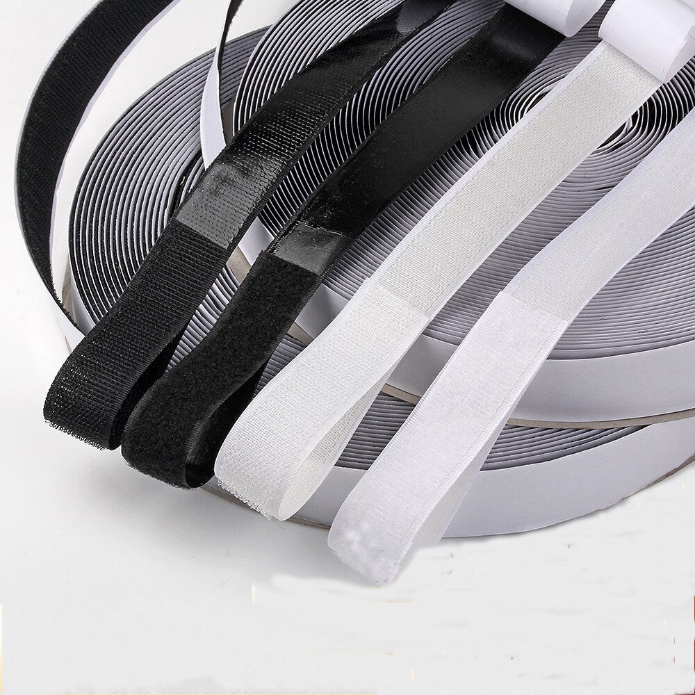 1pair Self Adhesive Hook and Loop Tape Velcros Adhesive Sticker Velcros Nylon with Gue Fabric Tape for Sewing 16/20/25/30/50mm