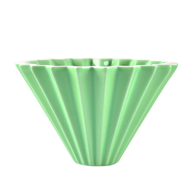 Espresso kaffe filter  v60 tragte dryp hånd kop filtre kaffe tilbehør tragt blomster keramisk kaffe kop origami filter kopper: Grøn