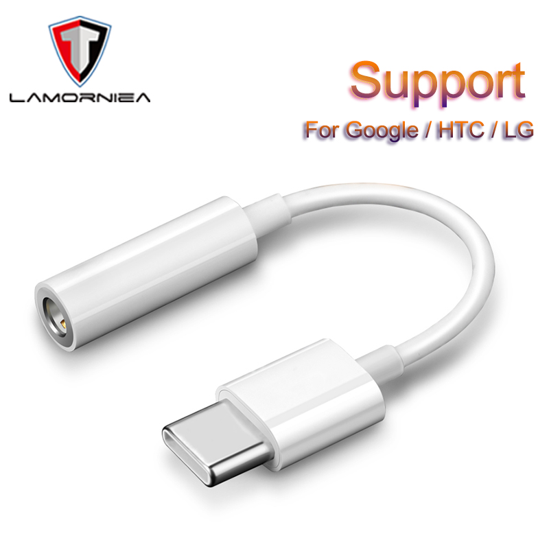 Lamorniea Type-C Tot 3.5 Mm Koptelefoonaansluiting Adapter Dac Chip Voor Google Pixel 2 Nexus Htc U11 U12 oppo Lg USB-C Digitale Tot 3.5 Mm