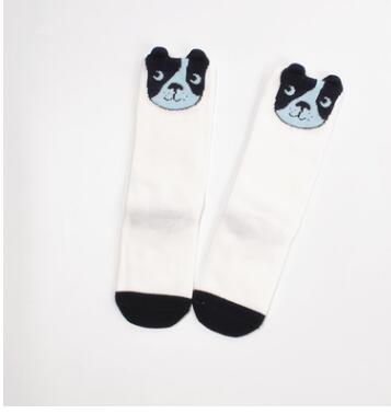 Meisjessokken kniehoge antislip babysokken van katoen jongenssokken met vossenprint kniehoge sokken meisjes beenwarmers: Hond / 2 to 4 jaar